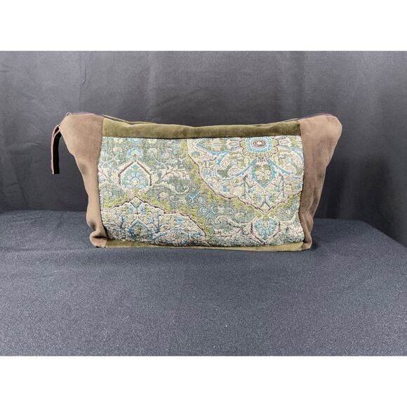 Handmade Bag, Created with Velour and Tapestry Fabric, Unique Clutch, Pouch - Picture 1 of 6